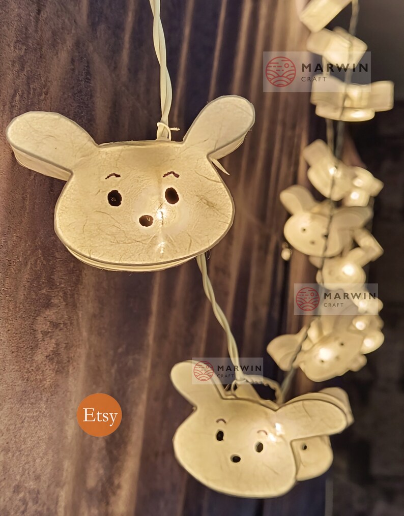 String Lights Puppy Shih tzu Dog Paper Fairy Lights Bedroom Home Decor Living Room Wall Hanging Dorm Nursery Lights Mobile Kid Anime Cartoon image 10