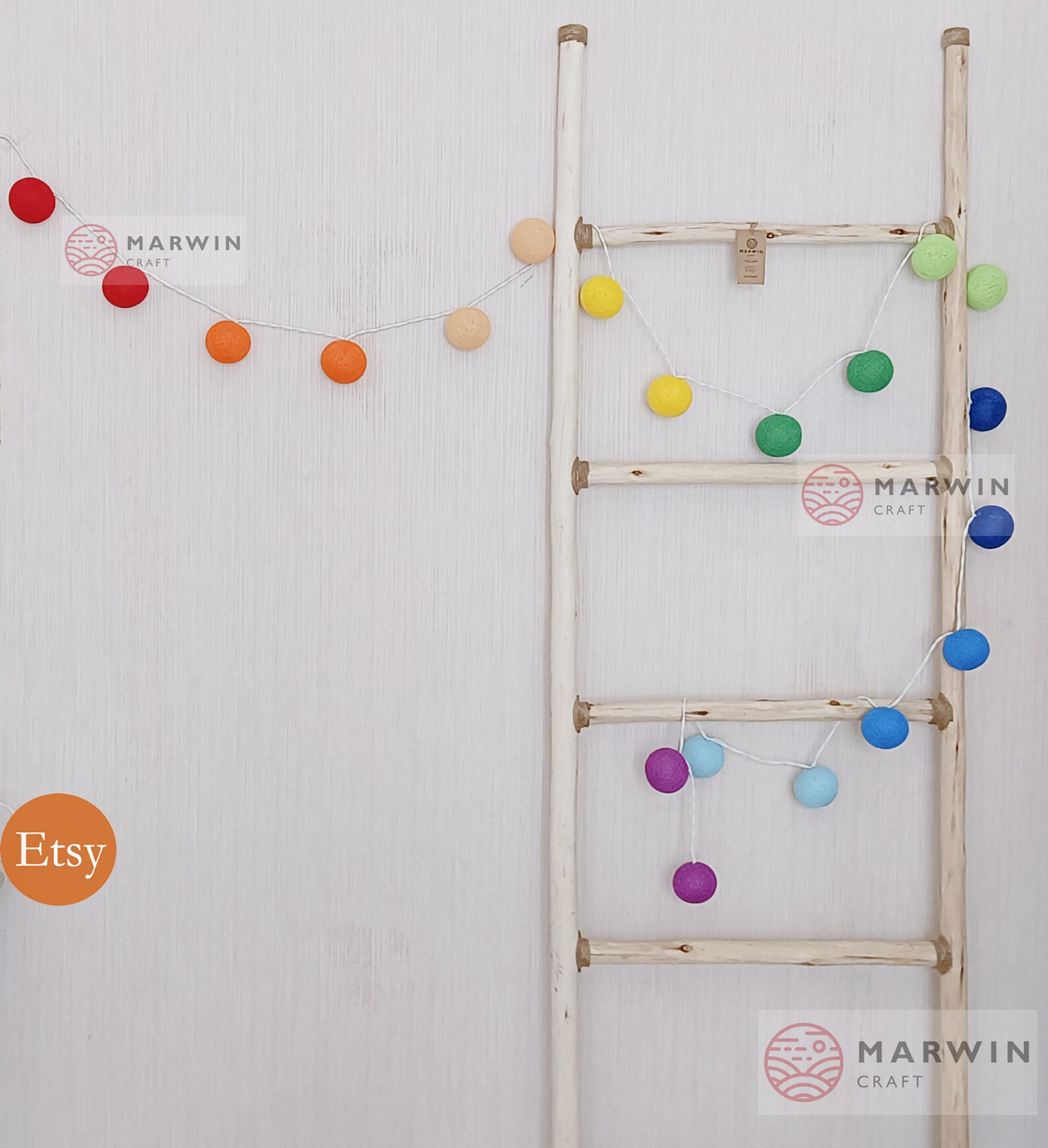 Spectrum String Lights Rainbow Spectrum String Lights Cotton Balls Fairy Lights Bedroom Home ...
