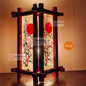 Limited Asian Oriental Japanese Lamp Shoji Zen Bedside Lamp Floor Table Lamp Cherry Blossom Light Lamp Shades Bedroom Home Decor Living Room