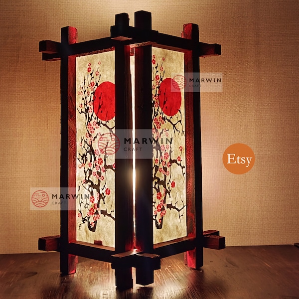 Limited Asian Oriental Japanese Lamp Shoji Zen Bedside Lamp Floor Table Lamp Cherry Blossom Light Lamp Shades Bedroom Home Decor Living Room