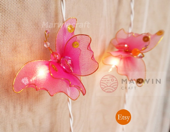 20 Multi String Lights Butterfly Fairy Lights Bedroom Home Decor Living Room Wall Hanging Lights Wedding Decor Dorm Lights Kid Battery Plug