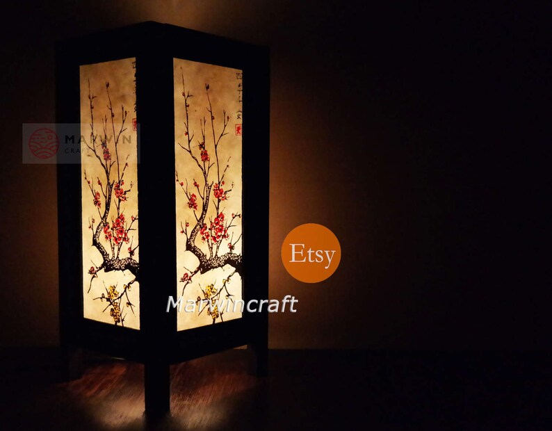Asian Oriental Cherry Blossom Japanese Lamp Zen Bedside Lamp Floor Table Lamp Paper Japanese Light Lamp Shades Bedroom Home Decor Livingroom Table Lamps Home Living Lifepharmafze Com