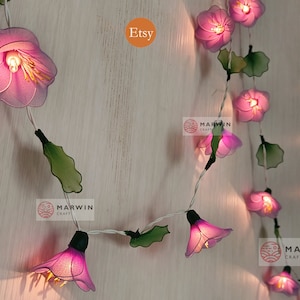 20 Purple Green String Lights Himalaya Flower Fairy Light Bedroom Home Decor Living Room Wall Hanging Light Wedding Dorm USB Battery Plug in