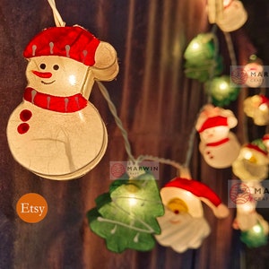 String Lights Santa Christmas Tree Snow Man Paper Fairy Lights Bedroom Home Decor Living Room Wall Hanging Lights Dorm LED USB Battery Plug