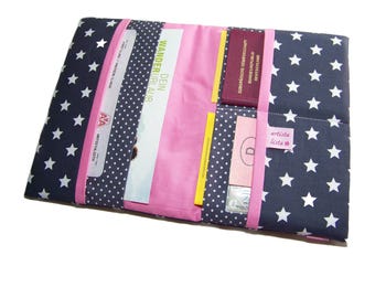 Star travel organizer, dark grey travel case, travel organizer case for documents and travel documents