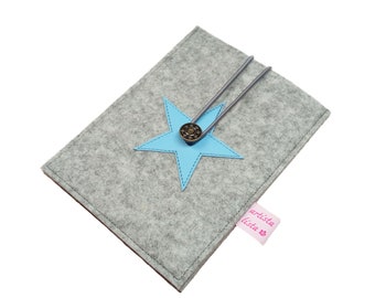 eReader case, eBook reader, tablet bag, Star wool felt, felt leather, custom-made up to max 8 inches, e.g. for Tolino Shine 4, Kindle 11, Kobo Nia