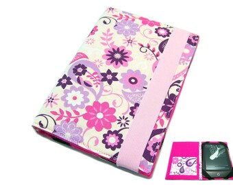 liseuse eBook pliable étui pour tablette flower dream rose sur mesure jusqu'à 8,0 pouces maximum, par exemple pour Tolino Vision 4HD Kindle