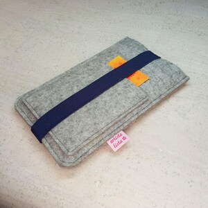 Felt mobile phone case with elastic band, Merino wool felt mobile phone case, e.g. for iPhone 13 / Samsung Galaxy S20 / Xiaomi Mi Poco Redmi image 8