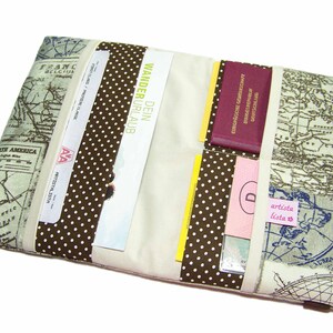 Reiseetui Reiseorganizer Nautik Travel Organizer Etui für Dokumente Reiseunterlagen / Seekarte / Kompass / Kontinent / Antik / Segler