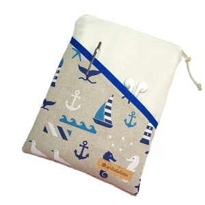 eReader tas strandvakantie beige crème tablethoes, aanpasbaar, op maat gemaakt, bijvoorbeeld Kindle Paperwhite 12 Tolino Vision 4HD