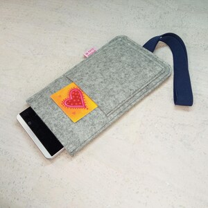 Felt mobile phone case with elastic band, Merino wool felt mobile phone case, e.g. for iPhone 13 / Samsung Galaxy S20 / Xiaomi Mi Poco Redmi image 7