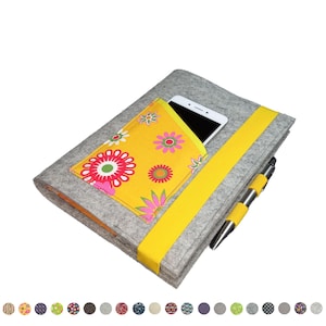 Kalenderomslag A5 vilt met vak voor mobiele telefoon van selecteerbaar katoen DIN A5 boek kalender notitieboek tot max. 21 x 15 x 2,5 cm