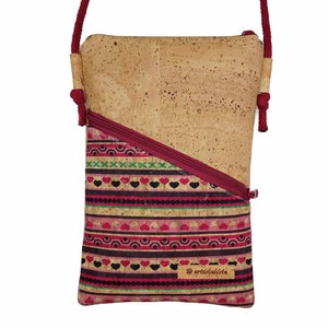 Mobile phone bag for hanging around the body, natural cork, small bag, choice of colors and patterns image 8