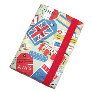 Reiseetui Sightseeing rot beige | Etui für Reiseunterlagen mit eReader Fach | Reisepasshülle | Handmade in Germany
