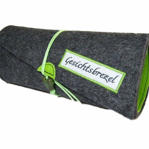 Brillenetui Täschchen Wollfilz Filz Farbauswahl Filz + Leder + Kordel mit Spruchauswahl