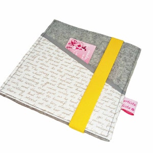 eReader etui eBook reader tablet tas poëzie taupe wolvilt katoenen stof, op maat gemaakt tot 8 inch, bijv. voor Tolino Epos 3 Vision 6