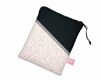 eReader eBook Reader Tablet Tasche Poesie taupe, personalisierbar, Maßanfertigung bis max. 8 Zoll, z.B. für Kindle 11 Tolino Shine 4