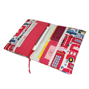 Reiseetui Reiseorganizer London rot beige blau Travel Organizer Etui für Dokumente Reiseunterlagen