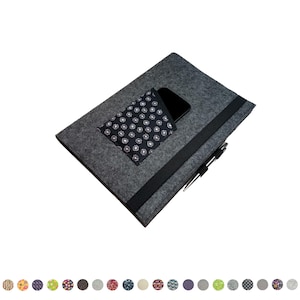 Kalenderhoes A4 vilt | voor lerarenkalender hardcover boek | met/zonder voorvak | voor boekkalenders tot max. H 32 cm x B 23 cm x D 3 cm