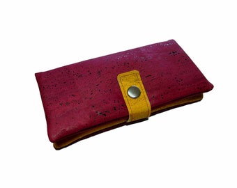 Portefeuille liège végétalien couleur au choix, par exemple bordeaux jaune doré portefeuille sac à main portefeuille femme durable