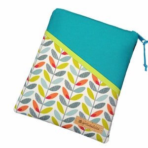 eReader Tasche Retro Blatt eBook Reader Hülle smaragdgrün , personalisierbar, z.B. für Kindle Paperwhite 12 Kindle Colorsoft