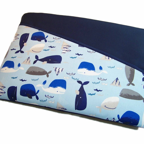 Tablet Notebook Laptop Tasche Whale Watch hellblau, nach Maß bis max. 15,9" herstellbar