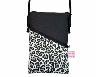 Mobile phone bag for hanging Leo black 19 x 12 cm crossbody bag mini shoulder bag