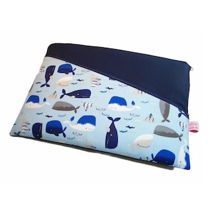 Tablet Notebook Laptop Tasche Whale Watch hellblau, nach Maß bis max. 15,9" herstellbar
