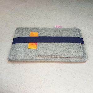 Felt mobile phone case with elastic band, Merino wool felt mobile phone case, e.g. for iPhone 13 / Samsung Galaxy S20 / Xiaomi Mi Poco Redmi image 9