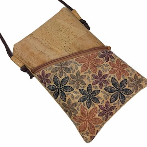 Sac pour téléphone portable à suspendre autour du corps, liège naturel, petit sac, sac à bandoulière, choix de couleurs et de motifs, par exemple pour iPhone Galaxy image 5