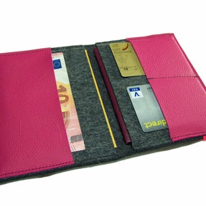 Reisepasshülle Impfpass Heimtierausweis Reiseetui Wollfilz Filz Leder Dokumententasche Travel Organizer
