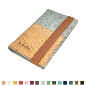 Handytasche / Portemonnaie 2 in 1 | Wollfilz Kork | Handybörse | Farb- und Größenauswahl | z.B. für iPhone 16 Pro, Galaxy S25