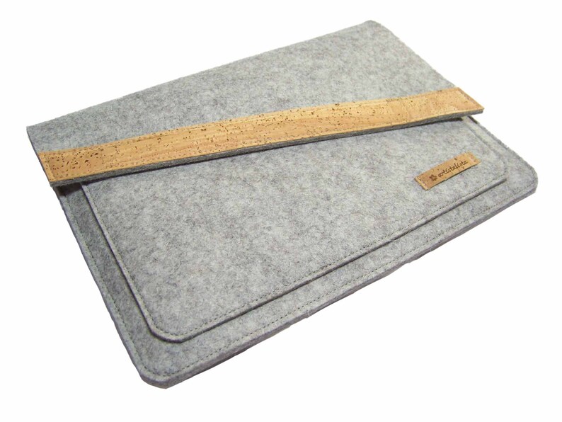 Funda para tableta de fieltro de lana merino, corcho, por ejemplo, para iPad Pro, iPad Air, etc. imagen 4