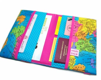 Reiseetui Reiseorganizer Weltreise Travel Organizer Etui für Dokumente Reiseunterlagen