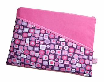 Tablet Tasche Notebook Laptop Hülle Retro lila pink, nach Maß bis max. 15,9" herstellbar