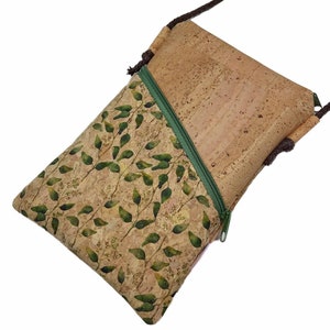 Mobile phone bag for hanging around the body, natural cork, small bag, choice of colors and patterns image 5