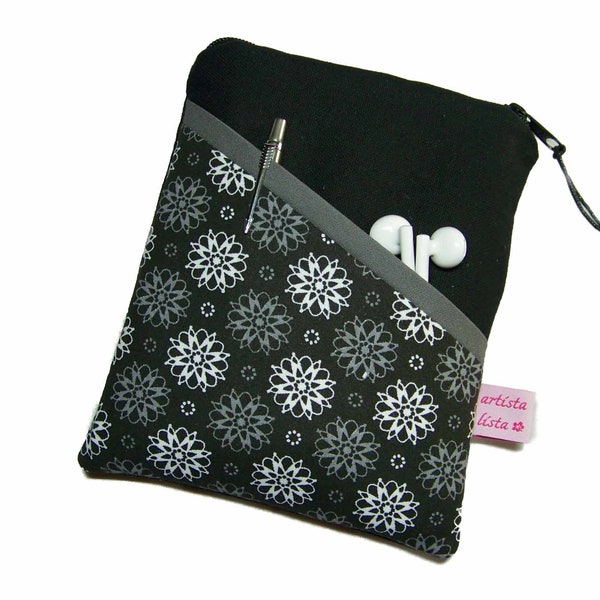 eReader eBook Reader Tablet Tasche Flower Circle 2 schwarz, personalisierbar, Maßanfertigung bis max. 8 Zoll, z.B. für Tolino Vision 4HD