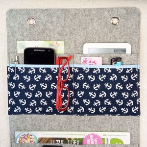 Wall organizer felt fabric Pattern and color choice e.g. B. Anchor blue 57x32cm Organizer for home office office RV image 5