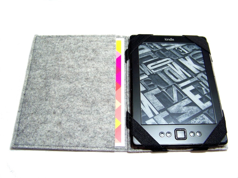 aufklappbare eBook Reader eReader Tablet Hülle Wollfilz Kork Maßanfertigung bis max 8,0, z.B. für Tolino Vision 4HD Kindle personalisierbar Bild 2