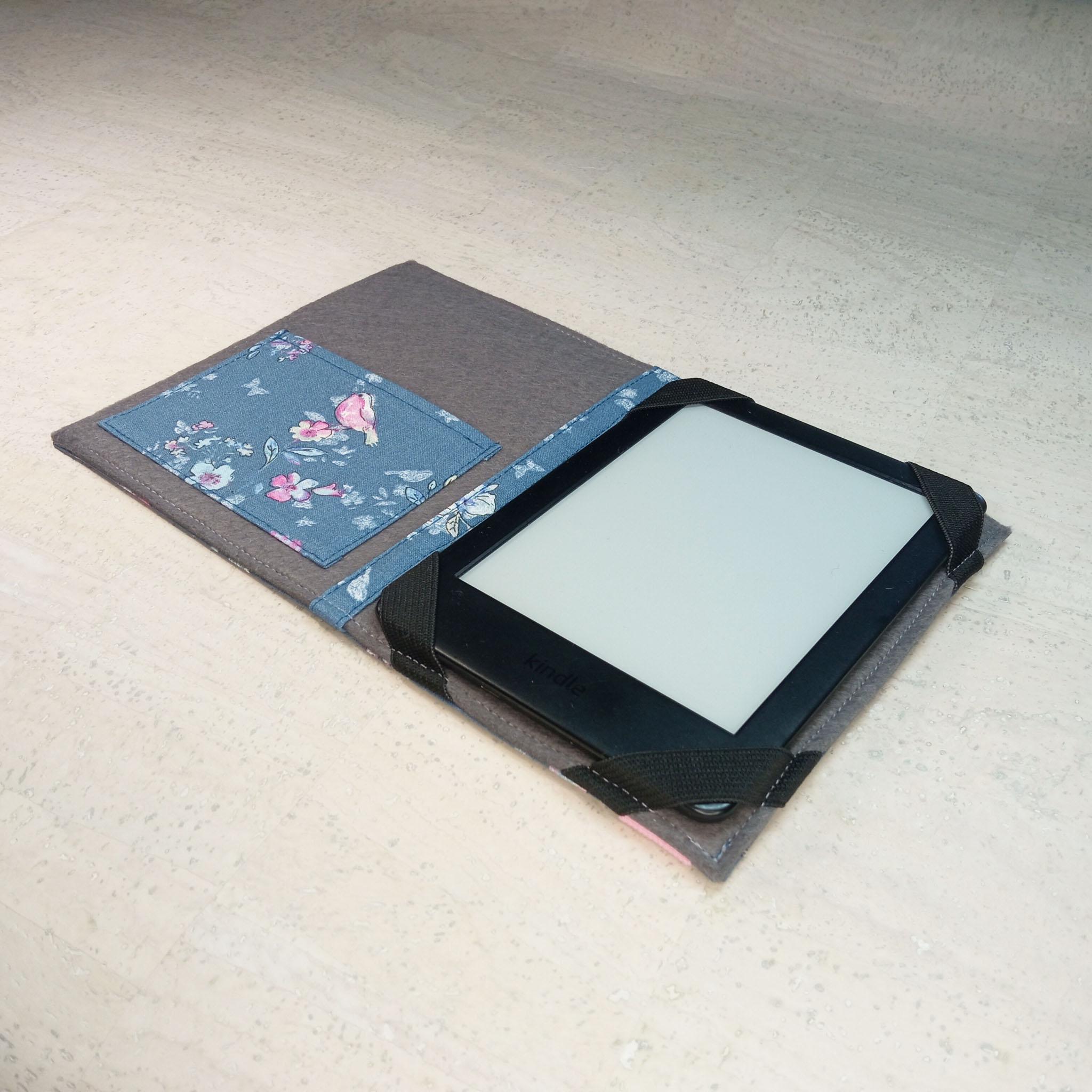 Ereader Flip Case, Butterfly Design, Blue-grey | Fabric Felt Tablet ...