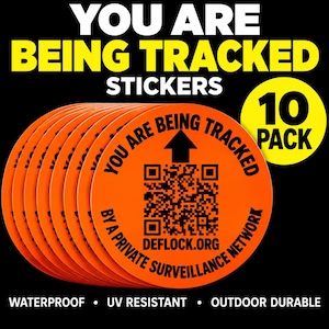 Pegatinas anti-Flock para cámaras / Advertencia de vigilancia DeFlock / Pegatinas de privacidad para lectores de matrículas ALPR / Paquete múltiple