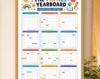 2026–27 Family Yearboard Calendar: 24×36 PDFs
