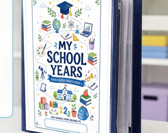School Memory Book Printable, K-12 First & Last Day Keepsake Pages, School Years Memory Binder