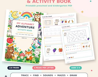 Alphabet Tracing Workbook | Printable Preschool and Kindergarten Activity PDF