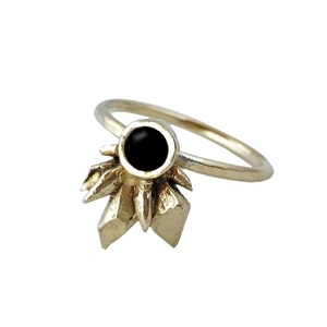 Black Onyx Thea Ring // Black Onyx Crystal Cluster Ring