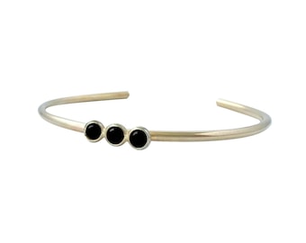Onyx Trio Stacking Cuff Bracelet