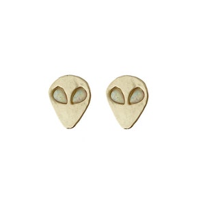 Alien Earrings with Opal