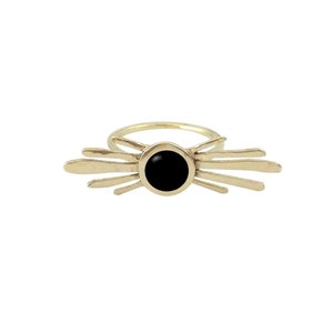 Double Burst Ring with Black Onyx