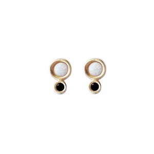 Mini Orbit Earrings with Opal