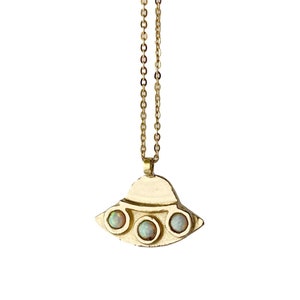 UFO Necklace with Opal